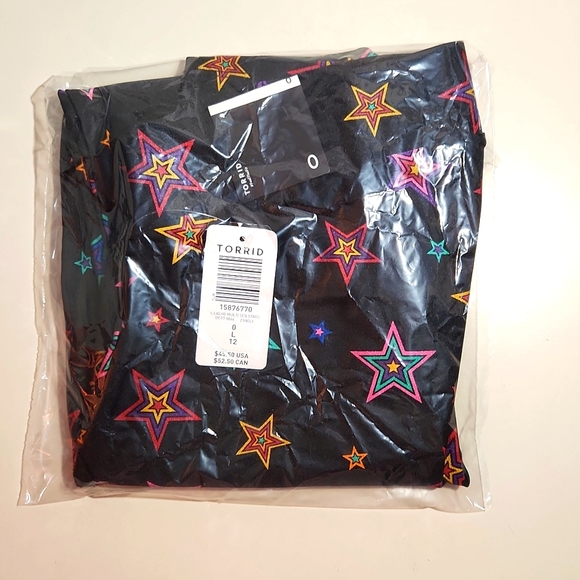 ❤️NWT VINTAGE TORRID SPARKLY STARS FULL LENGTH LIQUID LEGGING - PLUS SIZE - Picture 5 of 9